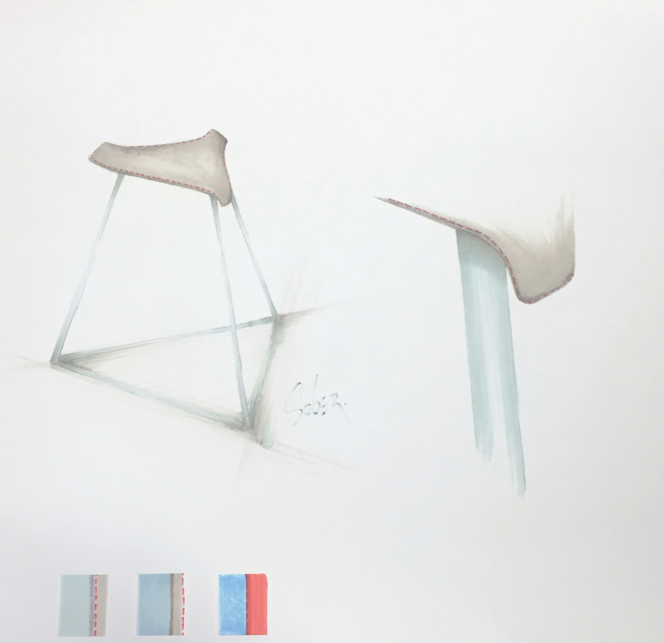 High stool, marker render by Sebastian Galo