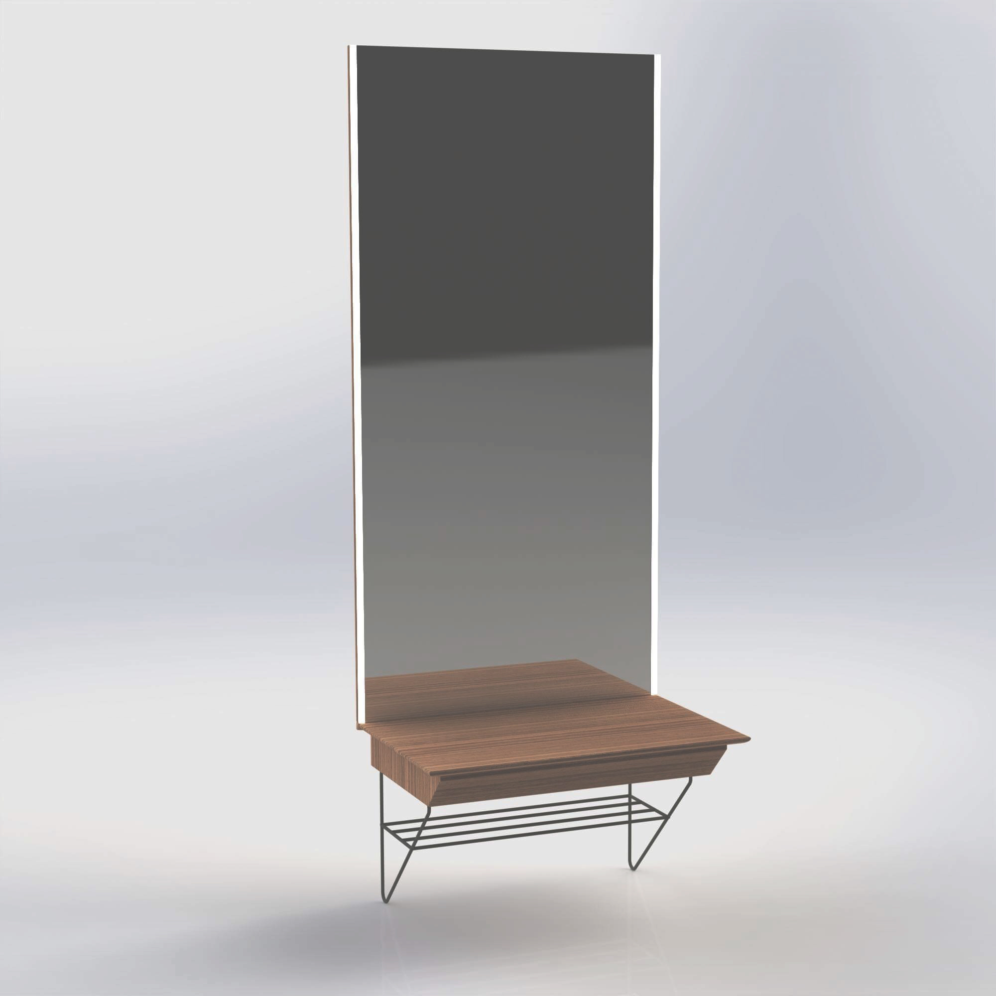 Cabinet with mirror and led stripes made in Solidworks, by Sebastian Galo