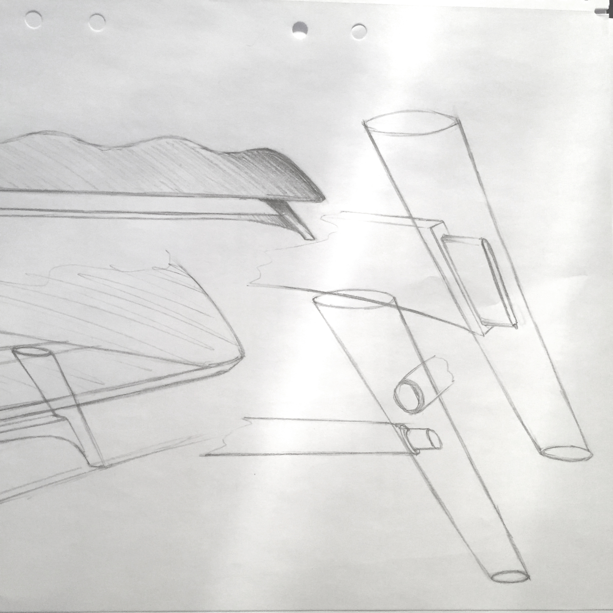 Technical drawing of a sofa by Sebstian Galo