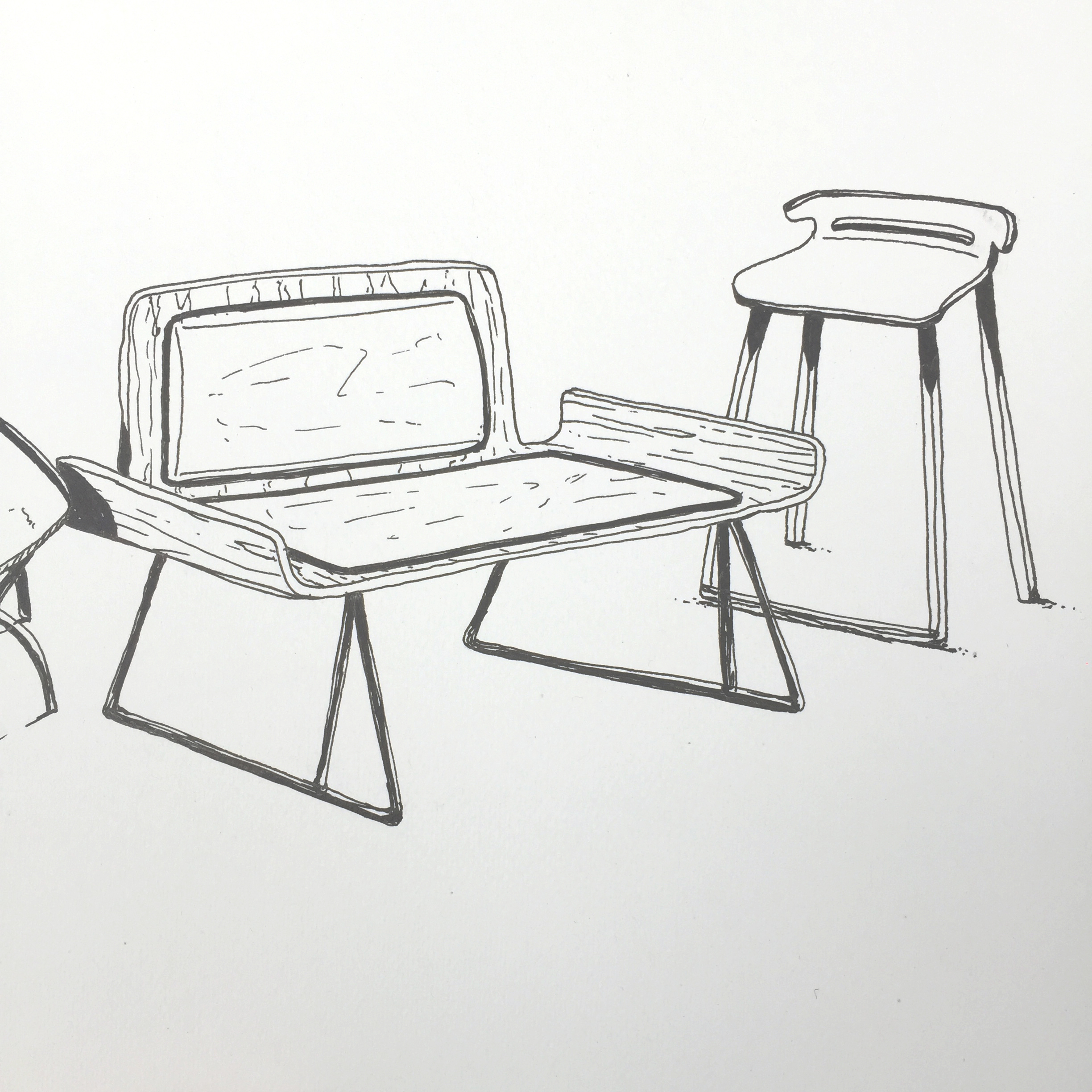 Chairs and stools doodle by Sebastian Galo