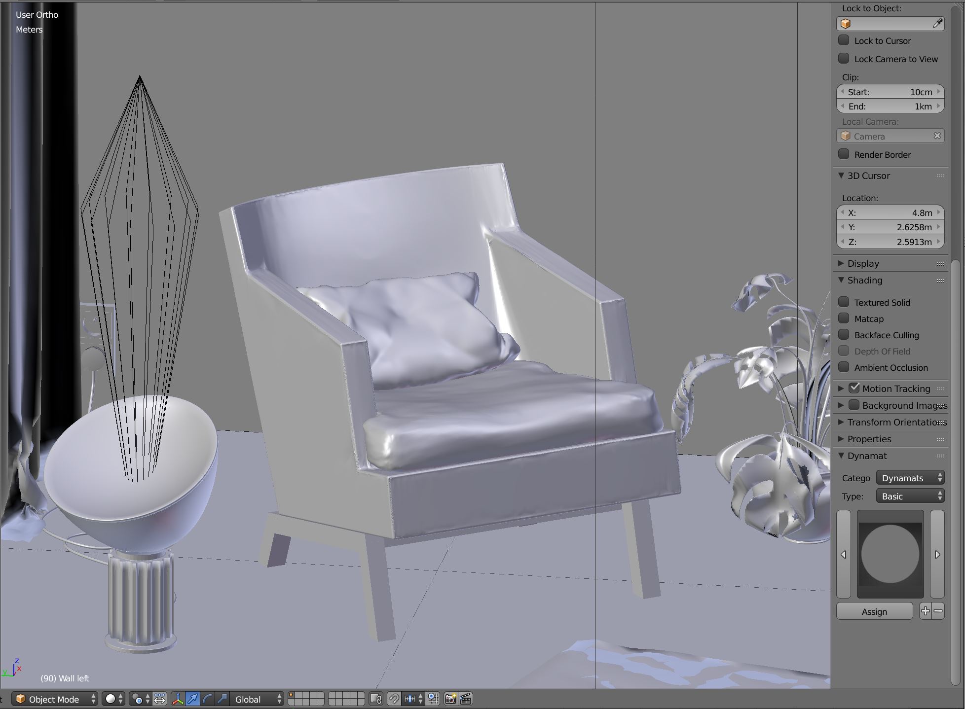 Cushion modeling in solid view in Blender